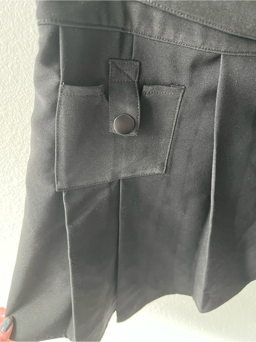 FILTER ASYMMETRICAL PLEATED SKIRT Black Mini-Darker Wavs, Dolls Kill - Picture 2 of 7
